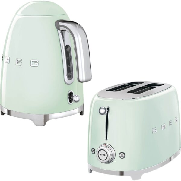 Smeg Pastel Yeşil Kettle ve 1x2 Ekmek Kızartma Makinesi Seti
