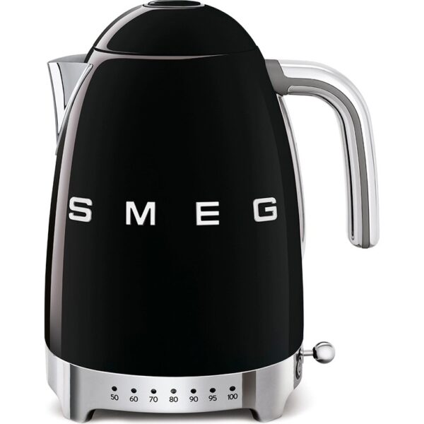 Smeg Siyah Isı Ayarlı Kettle ve 2x4 Ekmek Kızartma Makinesi Seti
