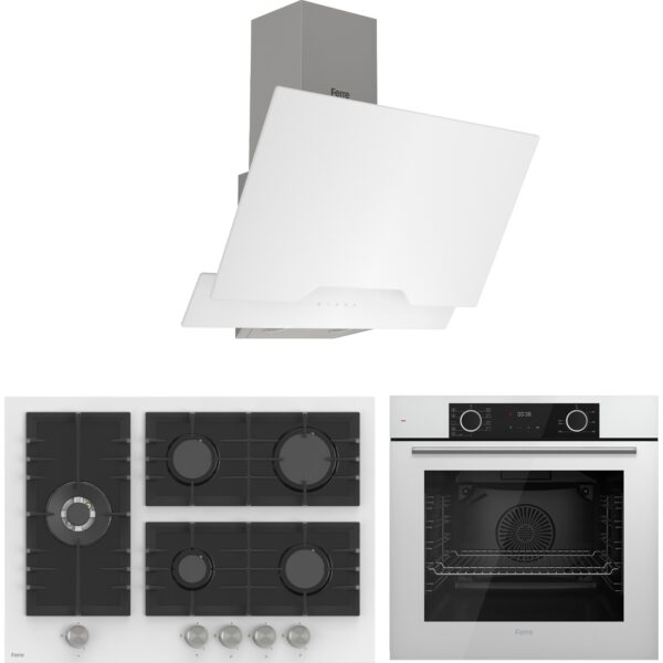 Ferre FryArt BL Modüler Serisi Beyaz Cam  Ankastre Set (D064 + BL136 + XE63CB)