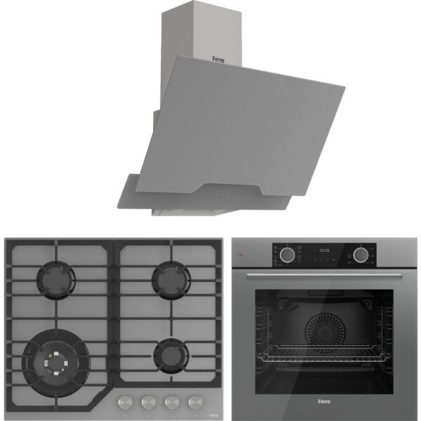 Ferre Fryart Nt Asimetrik  Serisi Gri Ankastre Cam Set (D065 + NT028/W + XE63CPR)