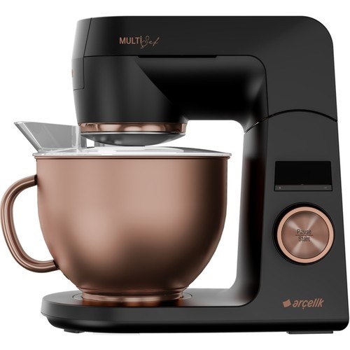 Arçelik Mutfak Şefi, 1000 W 4.6 Lt Yoğurma Çırpma ve Karıştırma Fonksiyonlu LED Göstergeli 12 Kademe Paslanmaz Çelik, Siyah