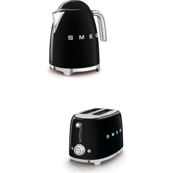 Smeg Siyah Kettle ve 2x1 Ekmek Kızartma Makinesi SETI-KLF03-TSF01BLEU
