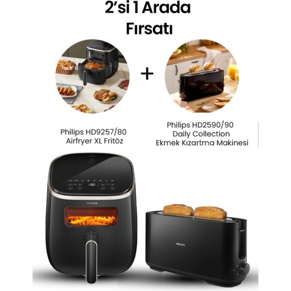 Philips Airfryer HD9257/80 Airfryer Xl Fritöz (HD2590/90 Ekmek Kızartma Makinesi Hediyeli)