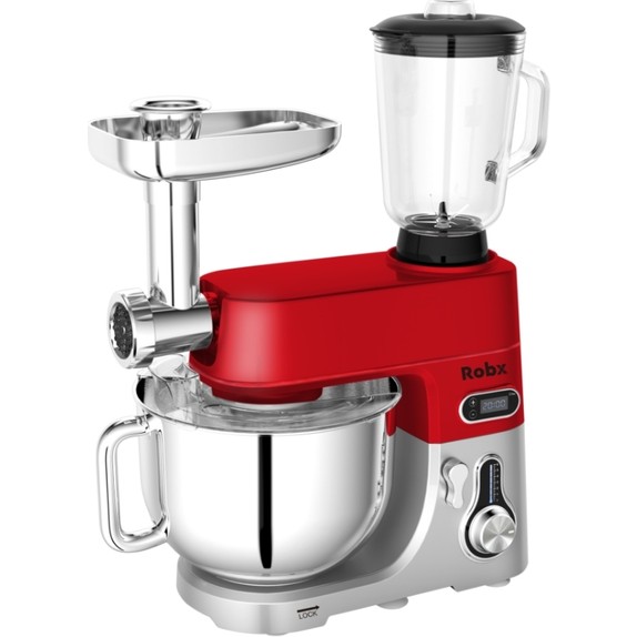 Robx SR50 Döküm Gövde 7 Litre Içli Köfte Hamur Yoğurma Kıyma Çekme Erişte Blender Çıpıcı mixer Set