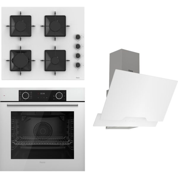 Ferre Fryart Ss Serisi Beyaz Set (SS206 + XE63CB +D064 ) - Kare Emaye Izgara