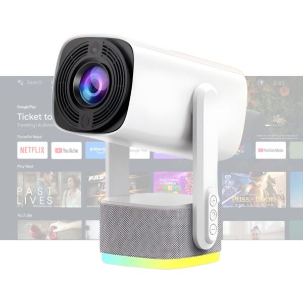 Tekno Drone Powerbanklı Android Taşınabilir Projeksiyon Wifi ve 4K Destekli Rgb LED Akıllı Sinema Projektör