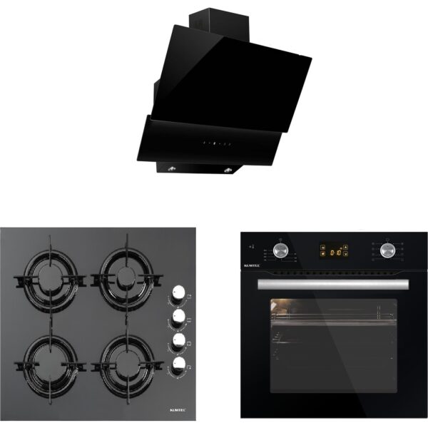 Kumtel 18-23 Siyah Cam Dijital Ankastre Set (KO-A6SF2(DDT) + KO-735 + KO-40 THDSF)